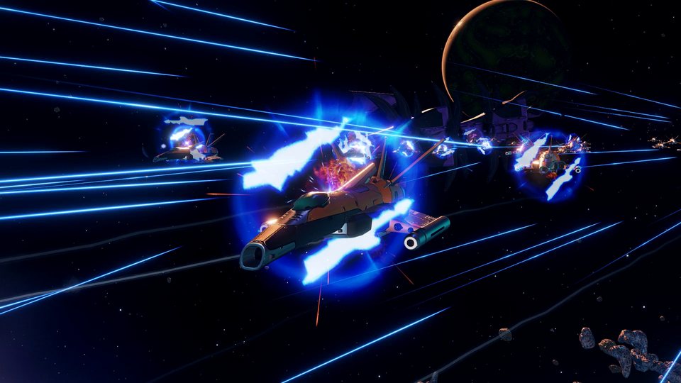 Beam fire between two fleets